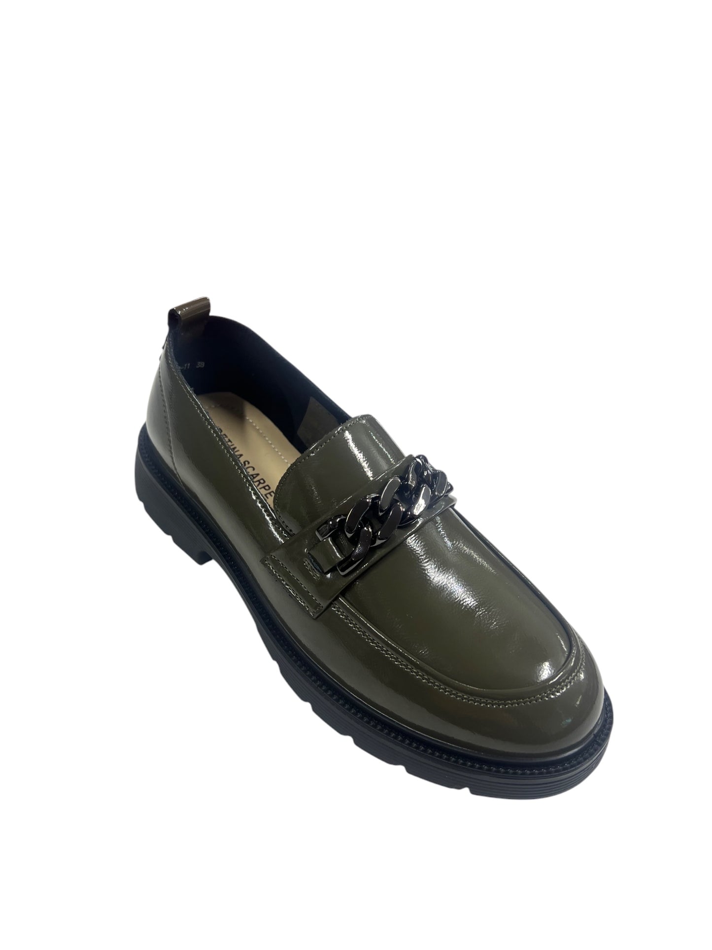 Pantofi casual dama din piele naturala, Kaki, 6536