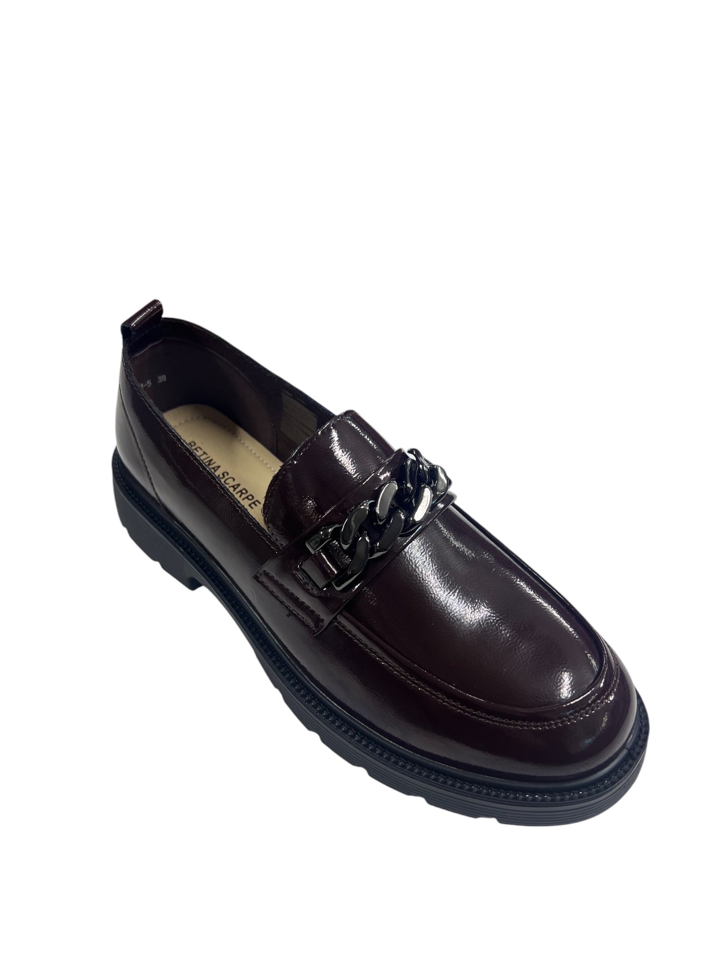 Pantofi casual dama din piele naturala, Vișiniu, 6537