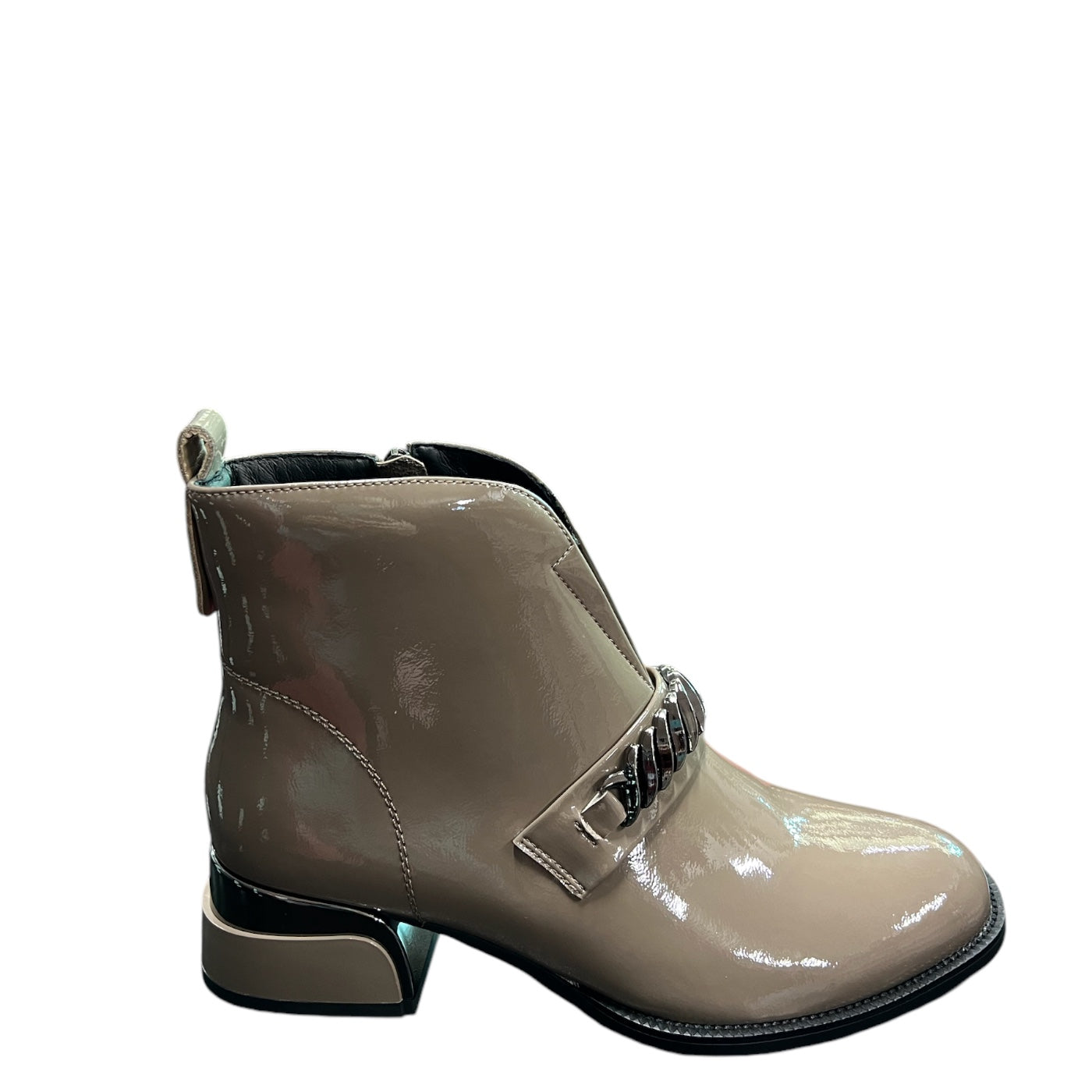 Ghete dama din piele naturala 1017, Crem