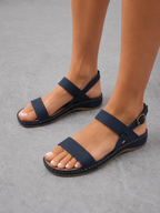 Sandale casual damă albastre din piele naturală