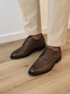 Pantofi eleganți bărbați din piele naturală maro – Design clasic brogue