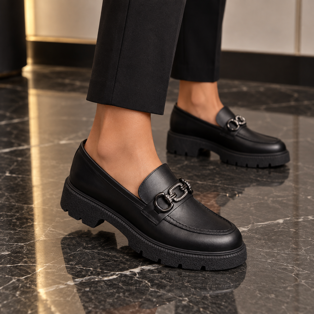 Pantofi casual damă negri