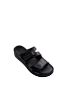 Papuci damă negri din piele naturală cu arici dublu