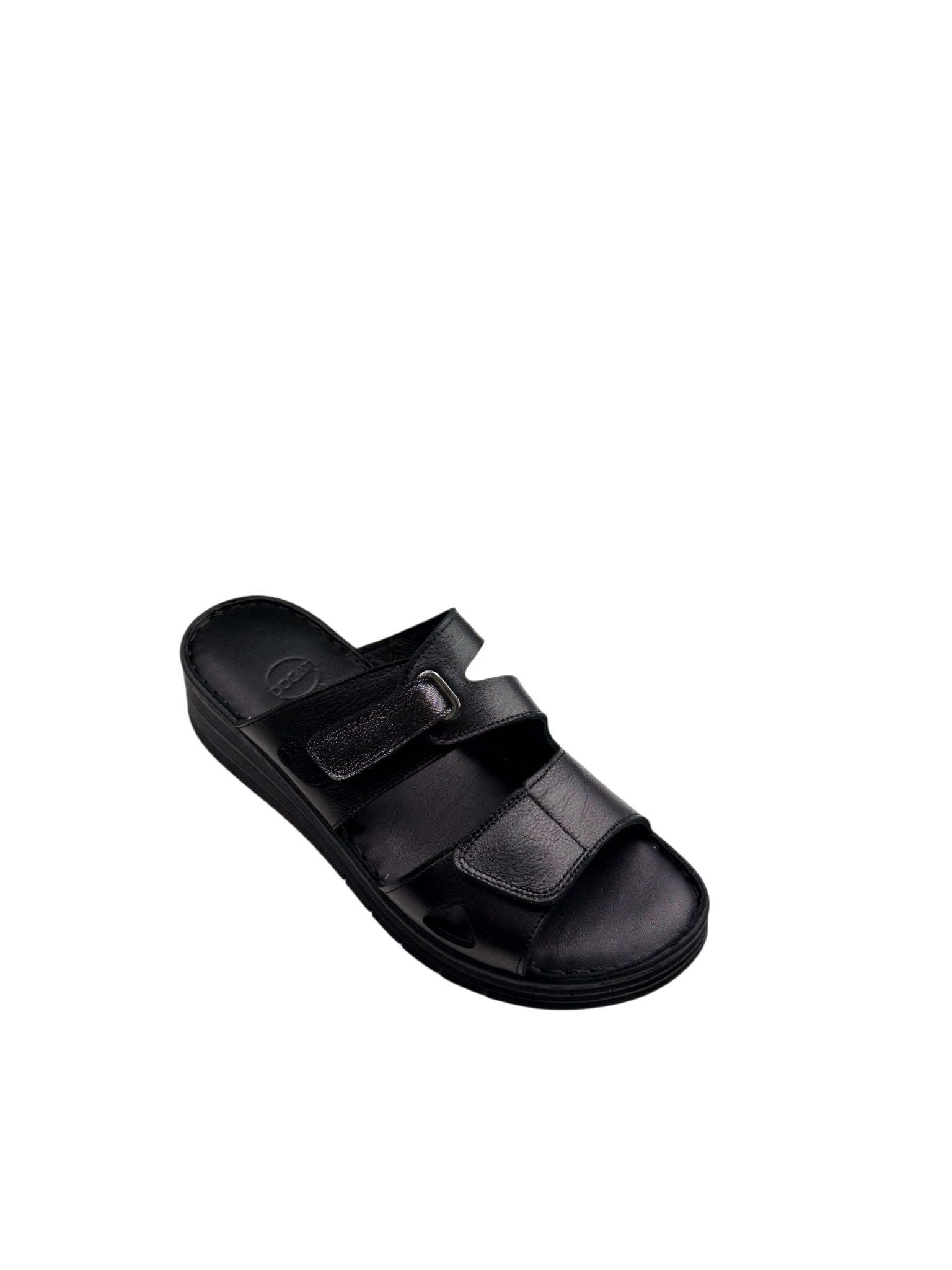Papuci damă negri din piele naturală cu arici dublu