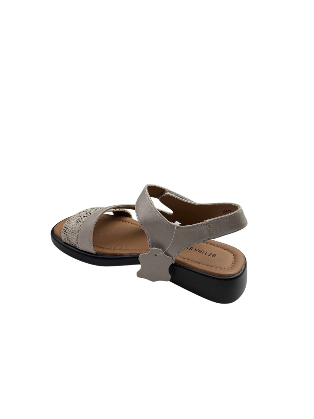 Sandale casual damă bej din piele naturală cu ornament H