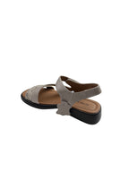 Sandale casual damă bej din piele naturală cu ornament H