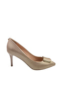 Pantofi eleganti dama stiletto bej din piele naturală
