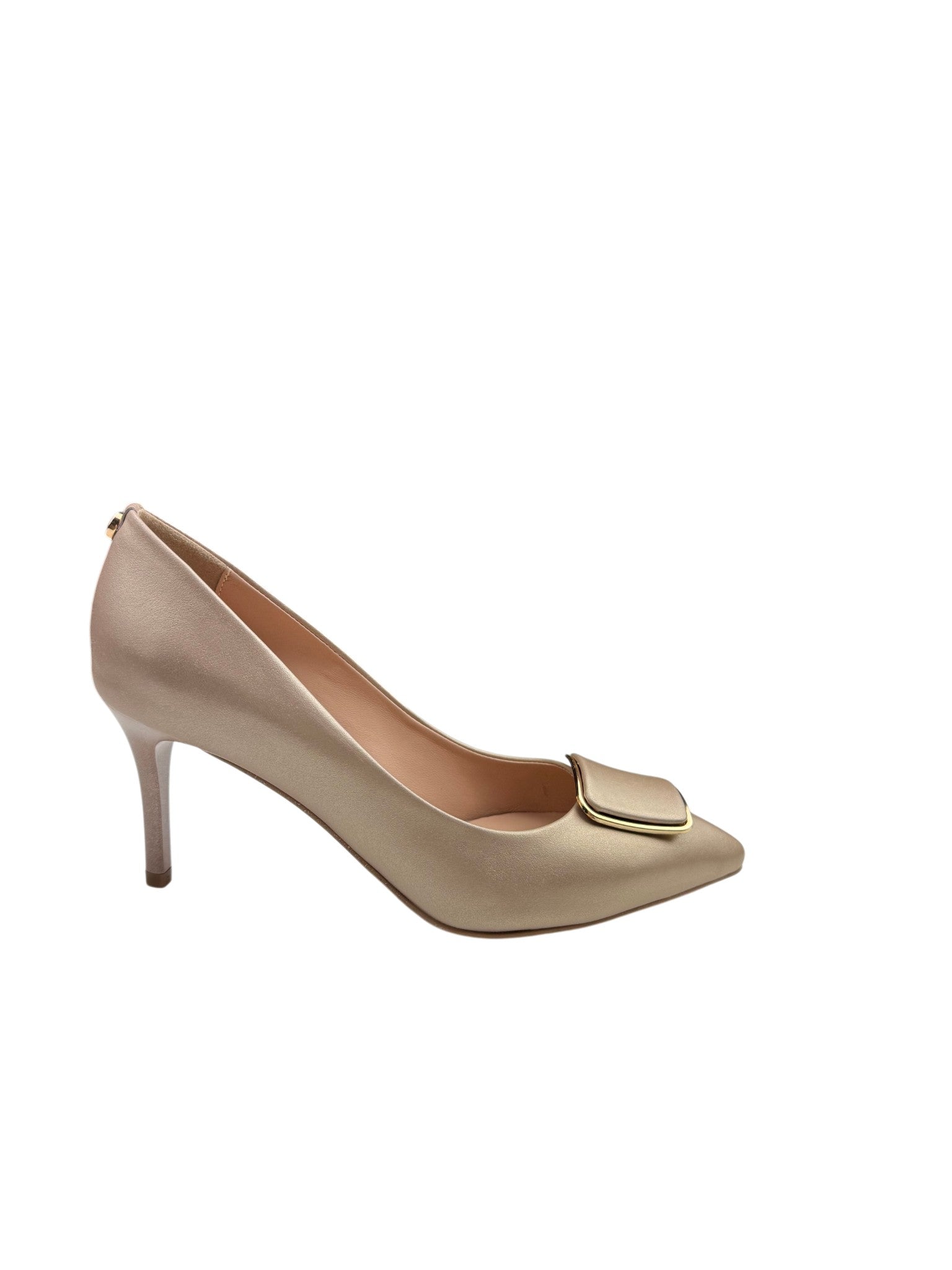 Pantofi eleganti dama stiletto bej din piele naturală
