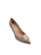 Pantofi eleganti dama stiletto bej din piele naturală
