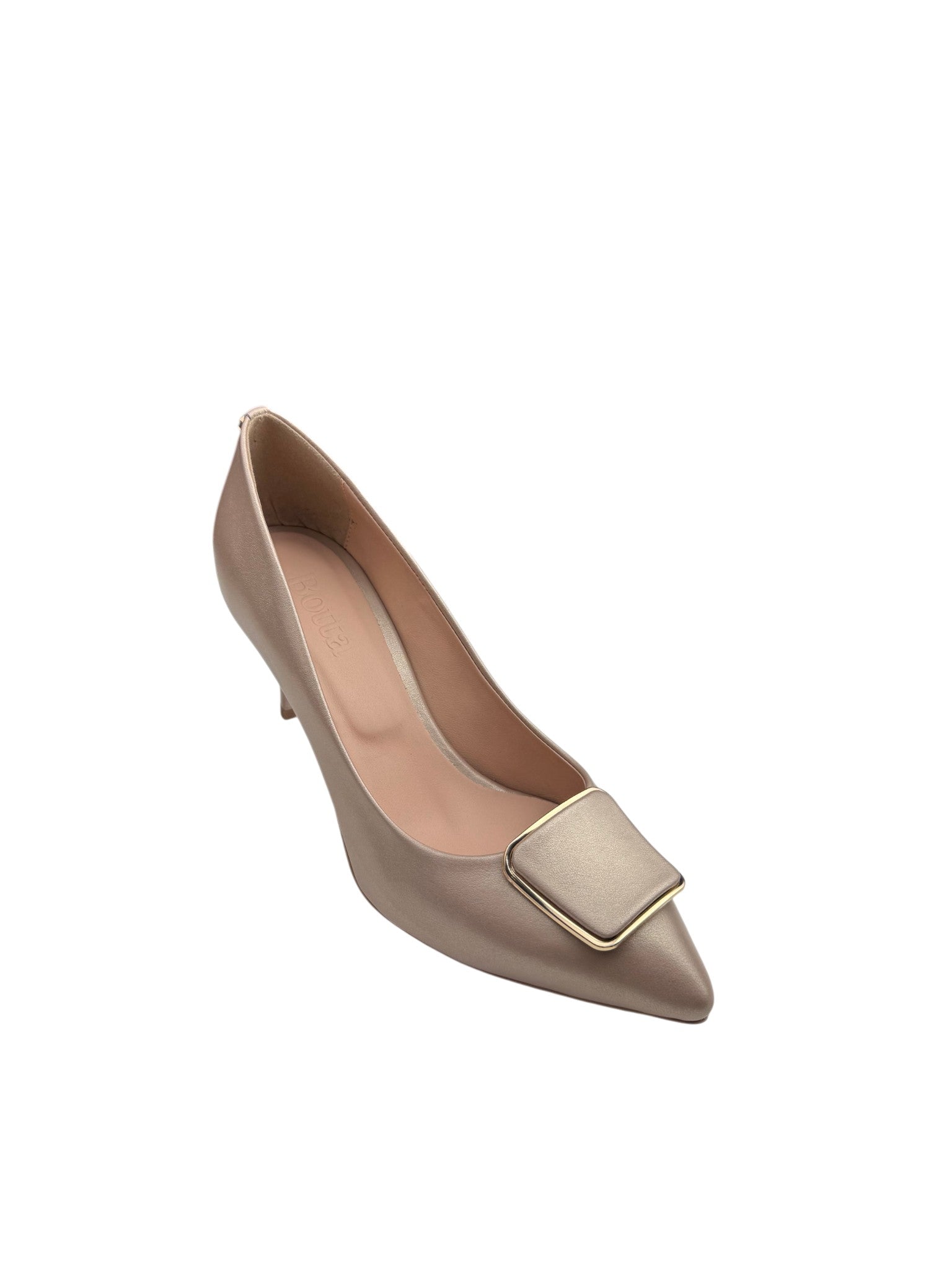 Pantofi eleganti dama stiletto bej din piele naturală