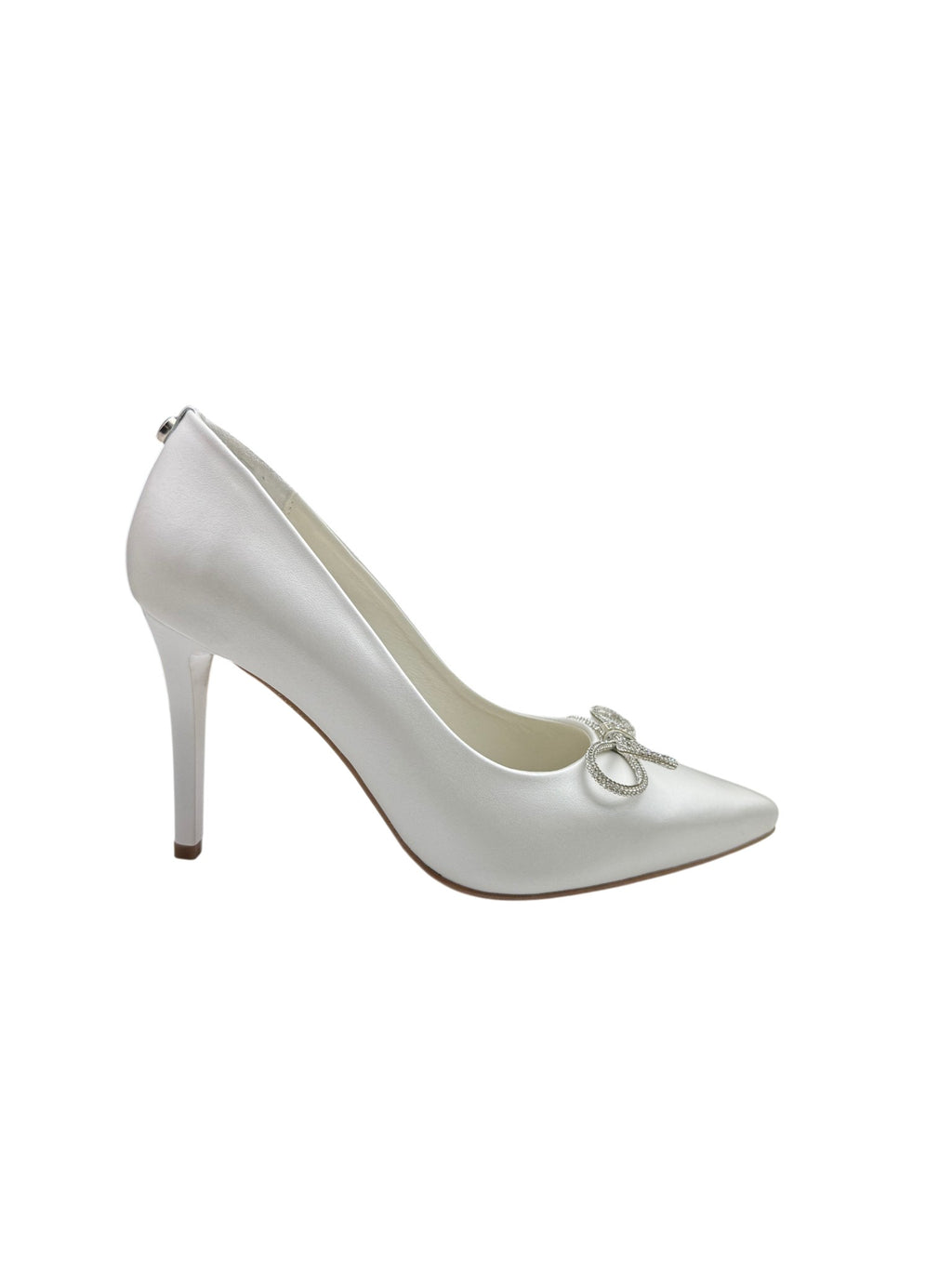 Pantofi eleganți damă albi din piele naturală