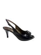 Sandale elegante damă negre din piele naturală