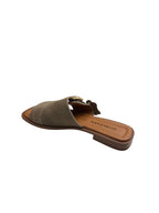 Papuci damă kaki din piele naturală întoarsă