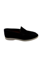 Pantofi casual bărbați negri din piele intoarsa