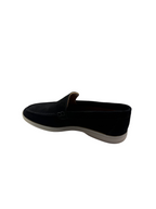 Pantofi casual bărbați negri din piele intoarsa