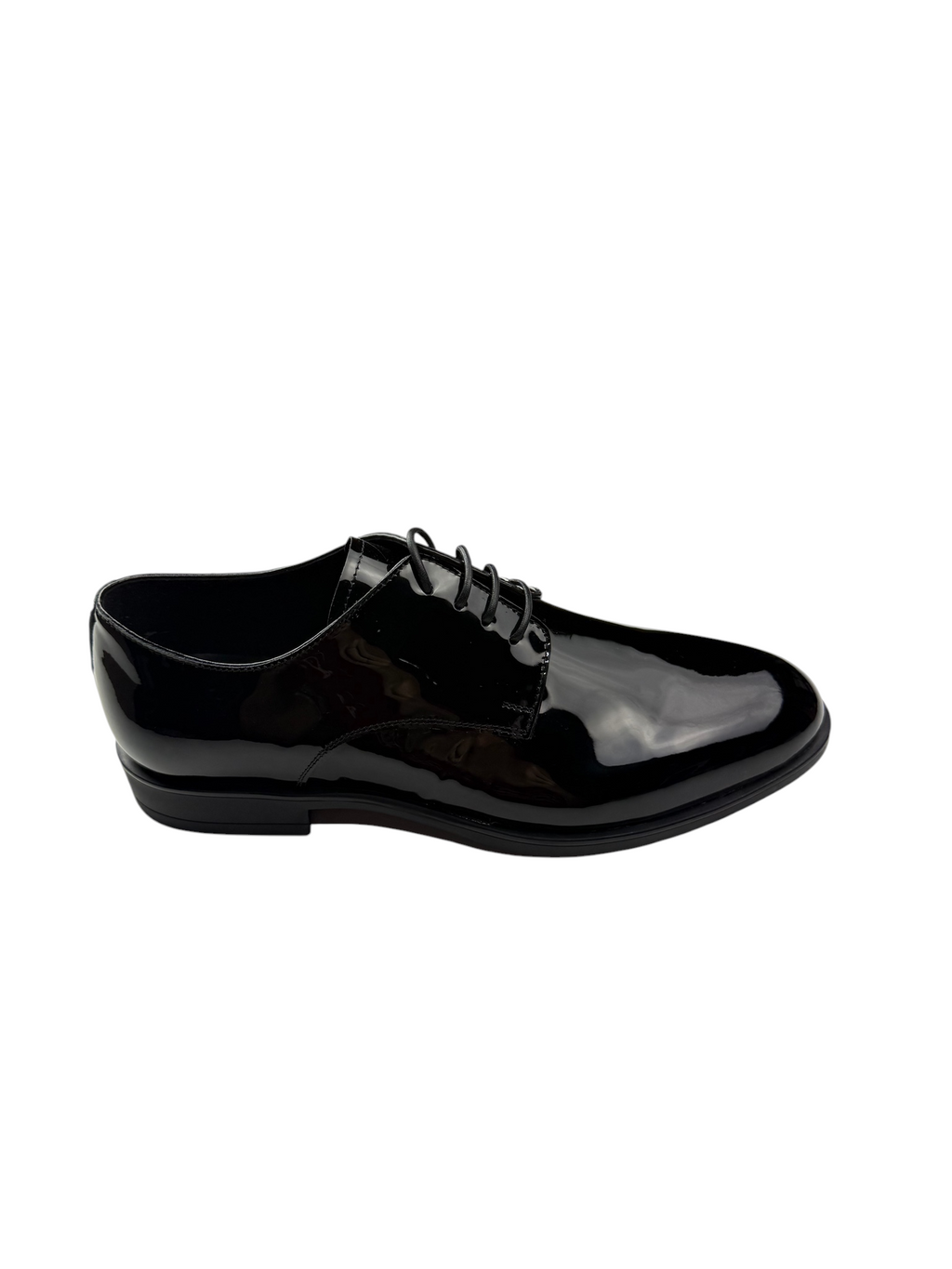 Pantofi eleganți bărbați negri din piele naturala lăcuită