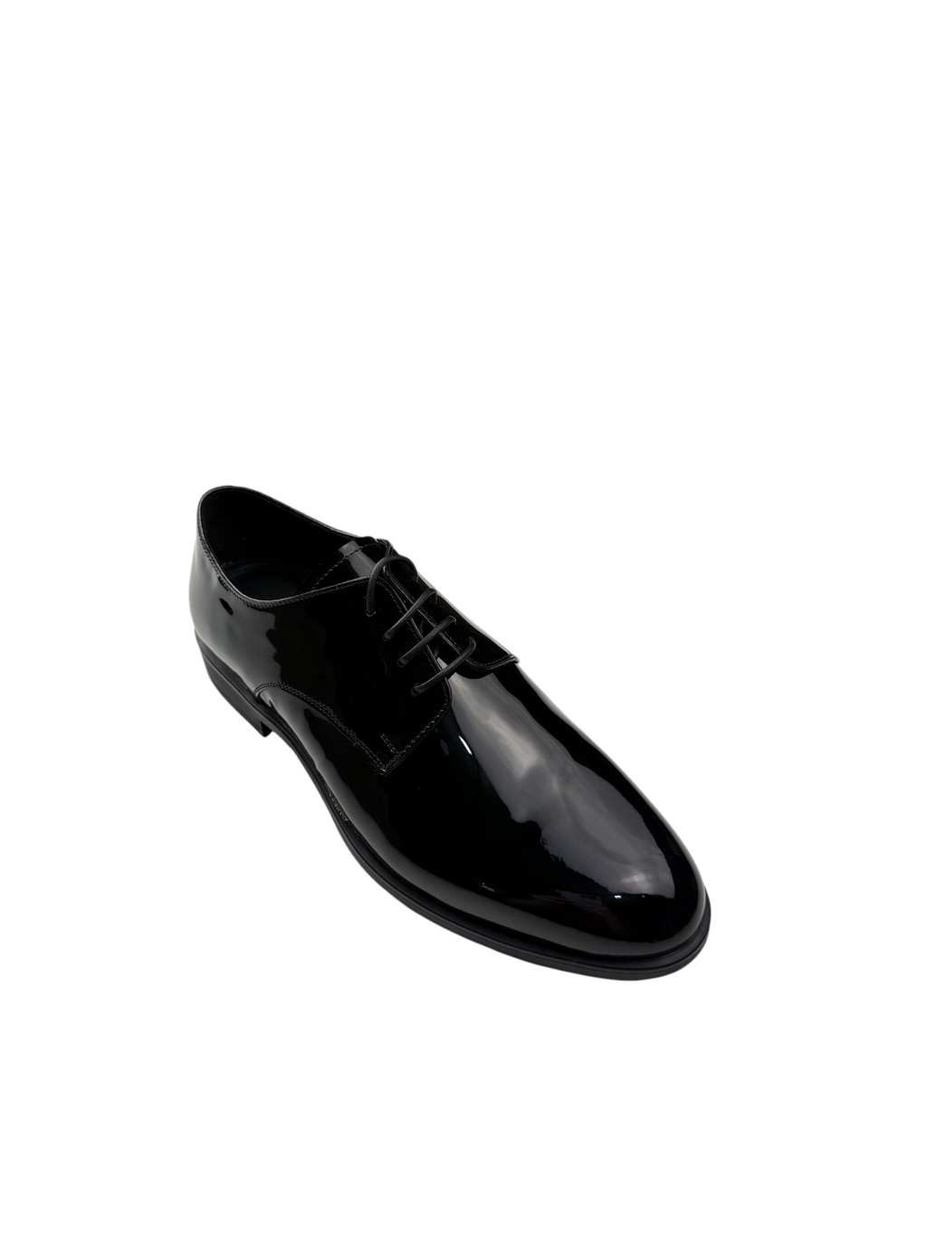 Pantofi eleganți bărbați negri din piele naturala lăcuită