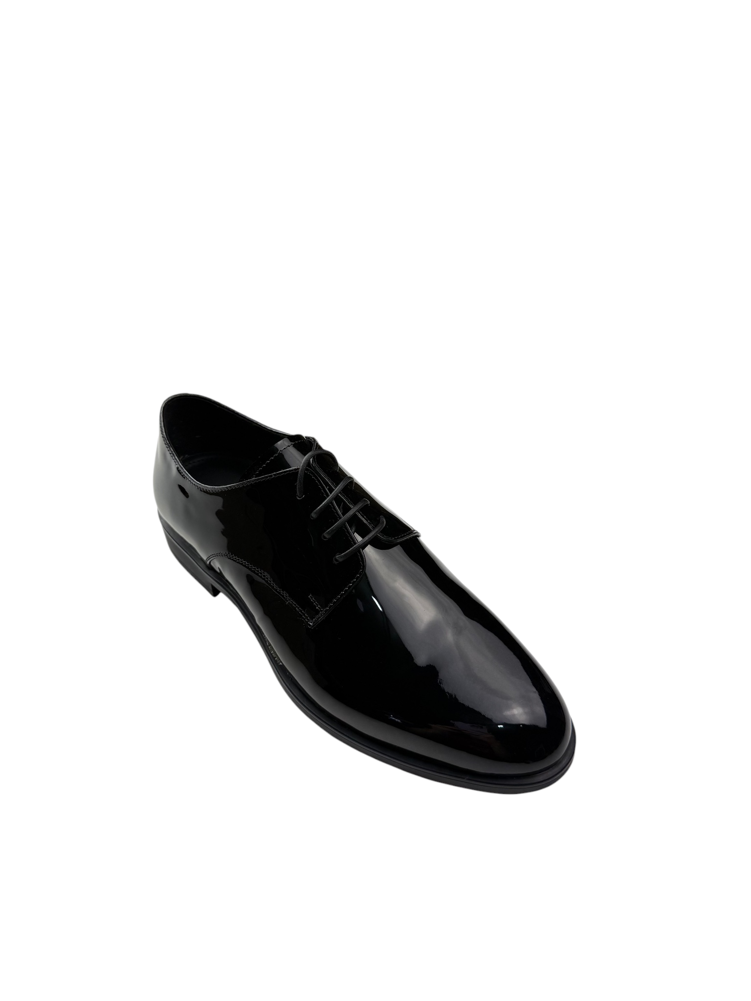 Pantofi eleganți bărbați negri din piele naturala lăcuită