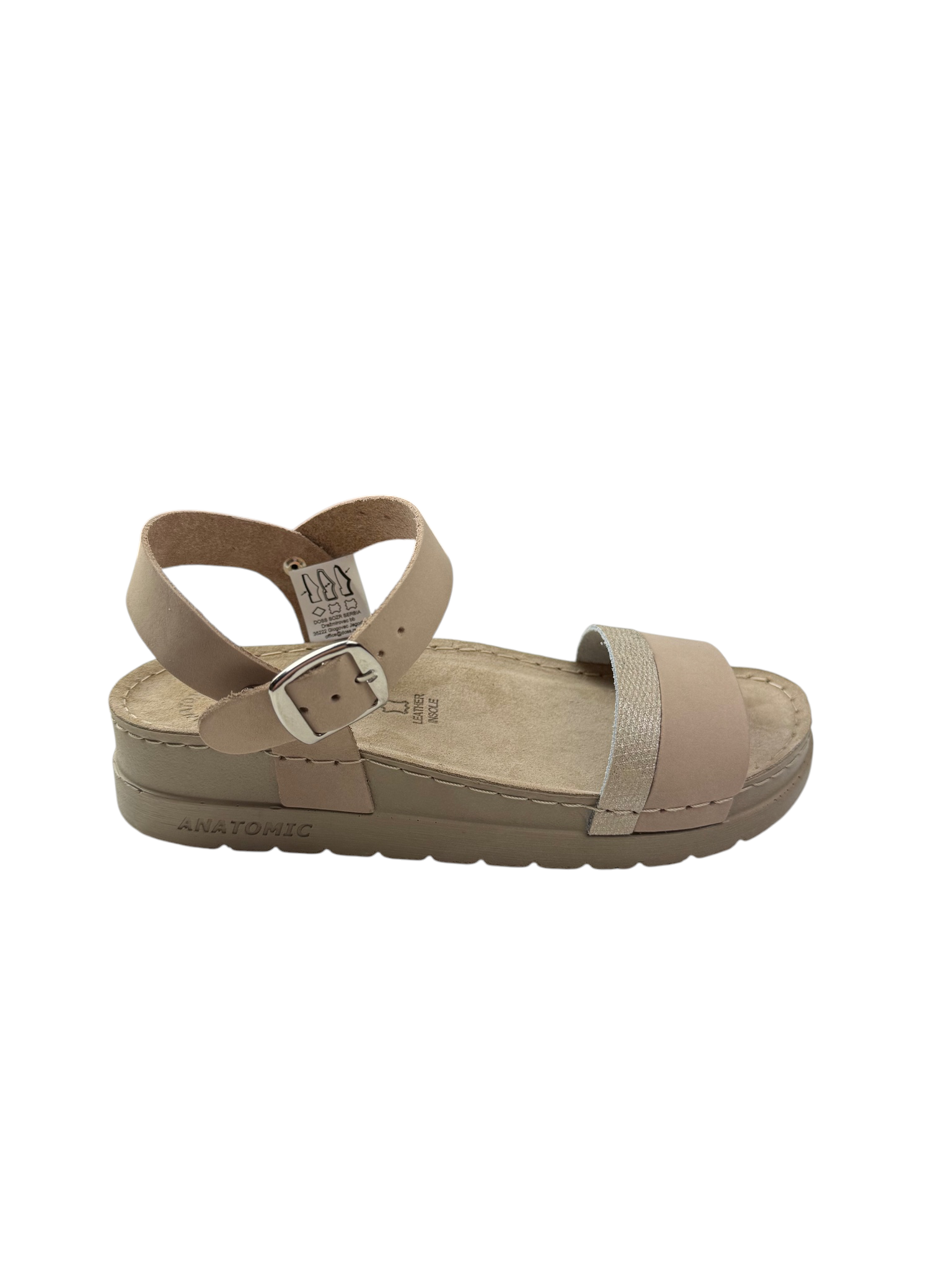 Sandale casual damă maro deschis din piele naturala