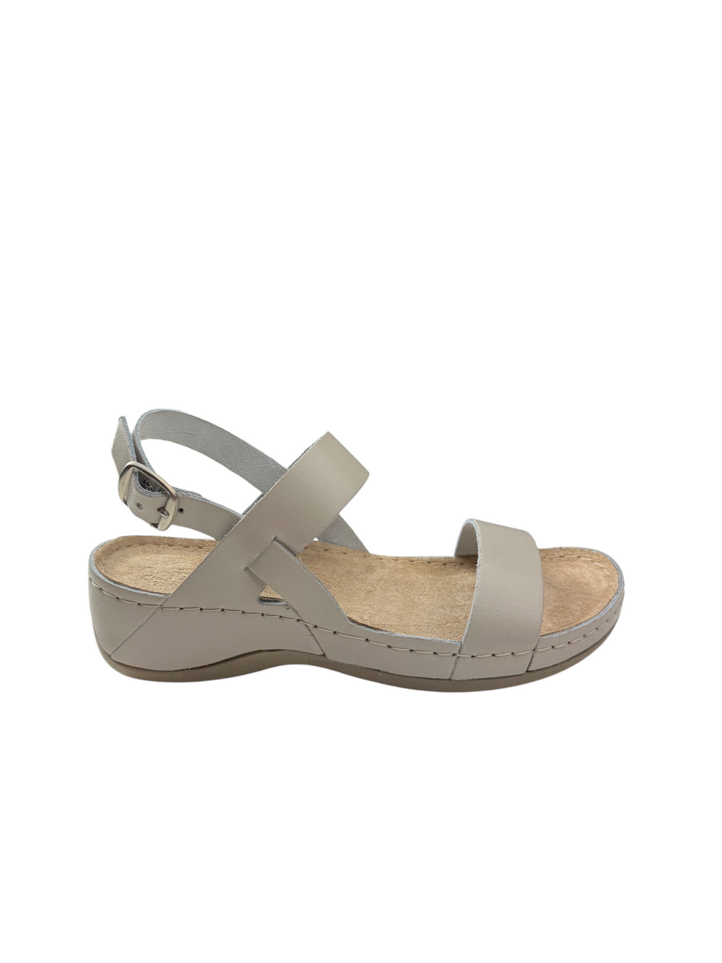 Sandale casual damă bej din piele naturala