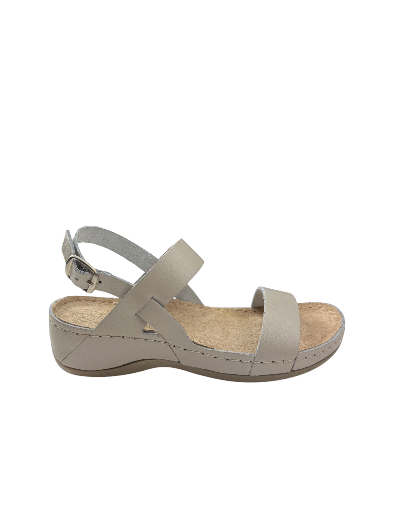Sandale casual damă bej din piele naturala