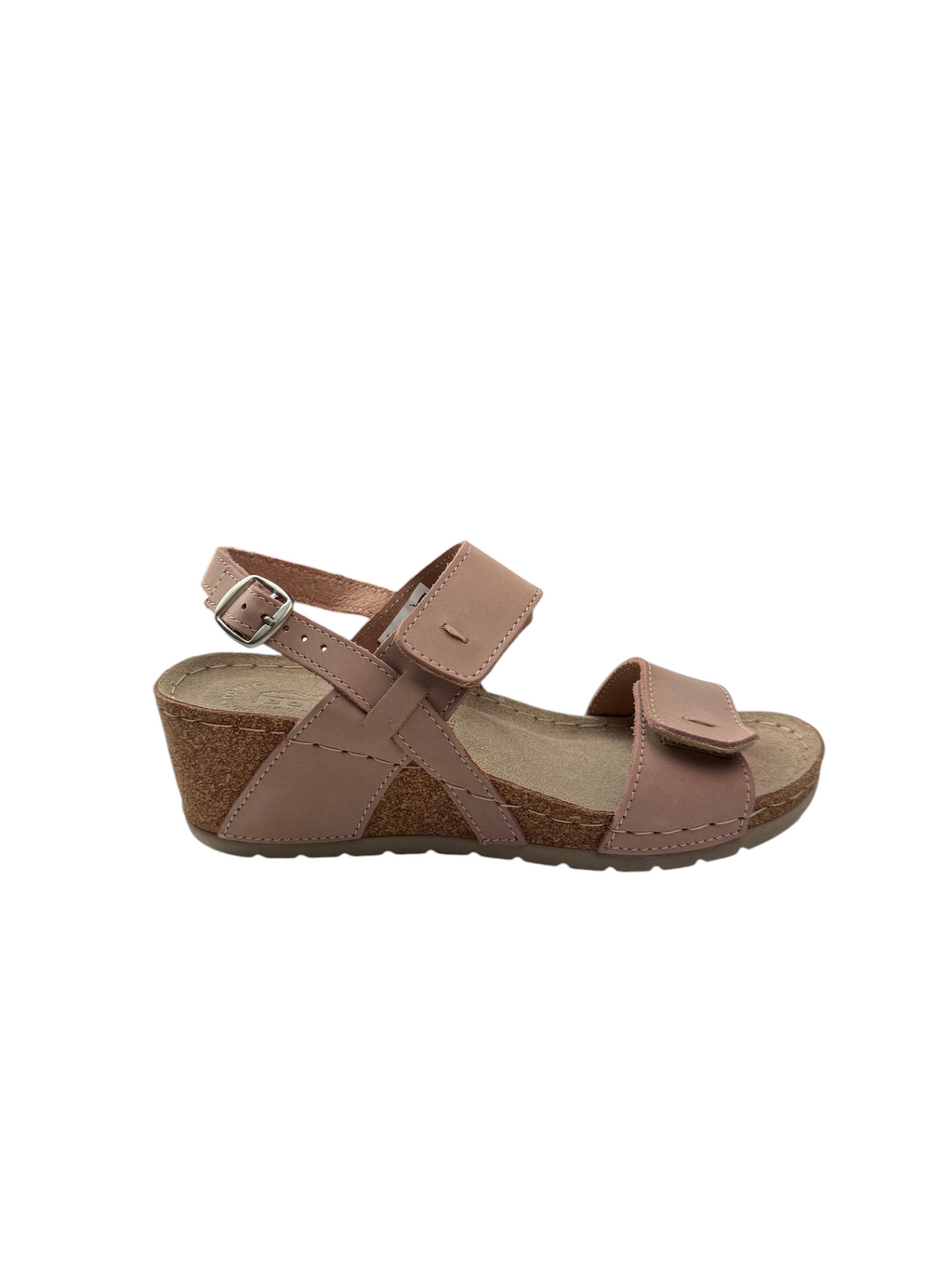 Sandale casual damă roz nude din piele naturală