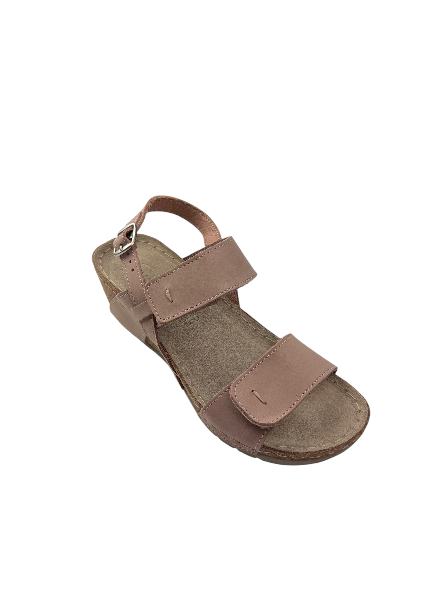 Sandale casual damă roz nude din piele naturală
