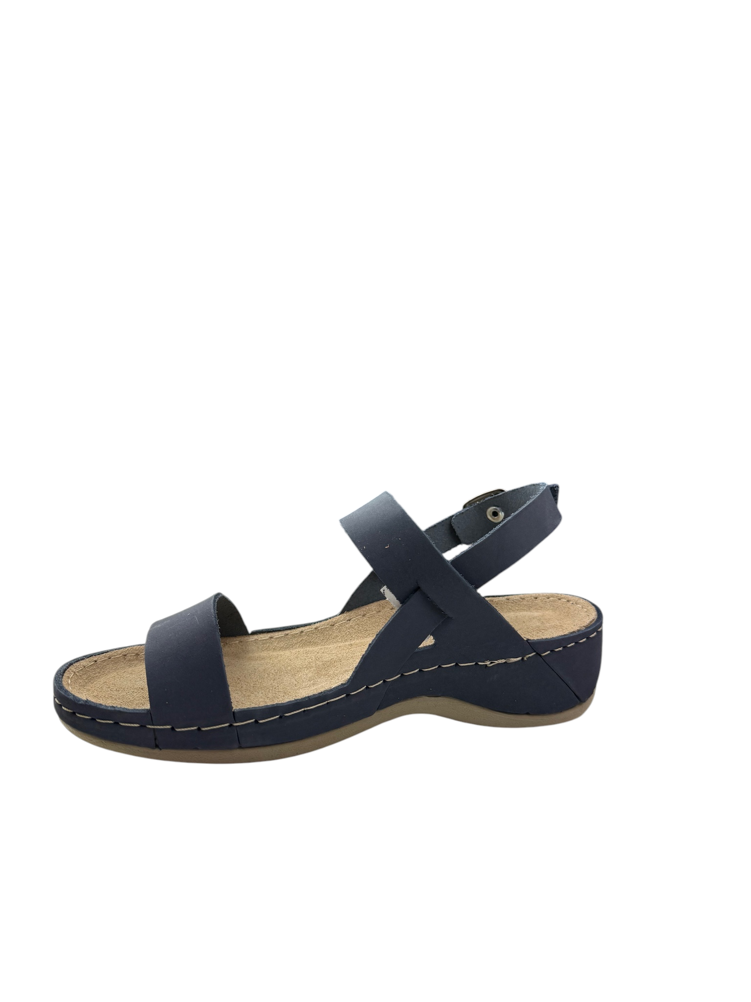Sandale casual damă albastre din piele naturală