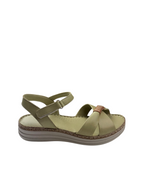 Sandale casual damă verzi din piele naturală
