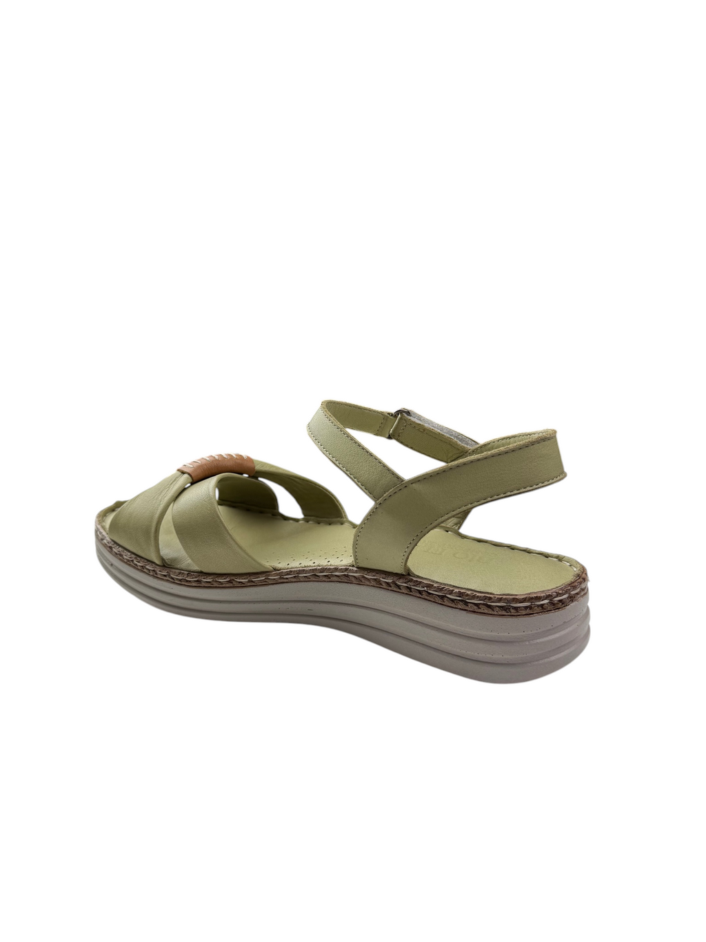 Sandale casual damă verzi din piele naturală