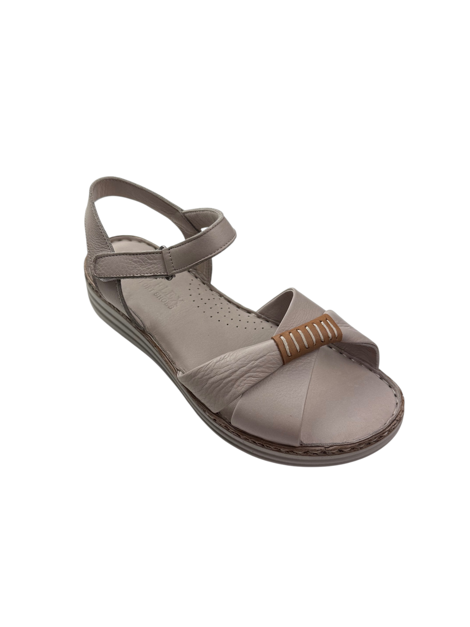Sandale casual damă bej din piele naturală