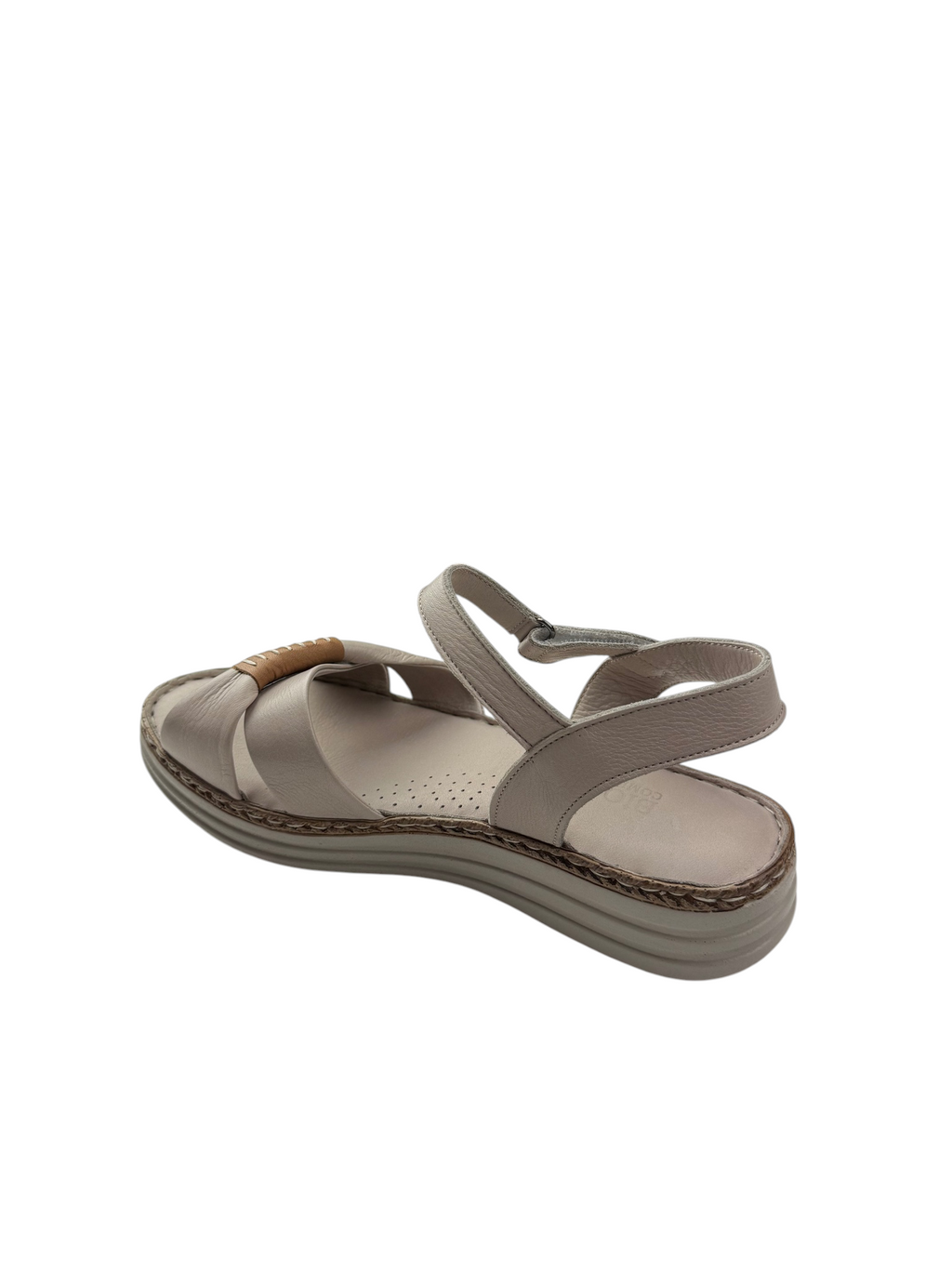 Sandale casual damă bej din piele naturală