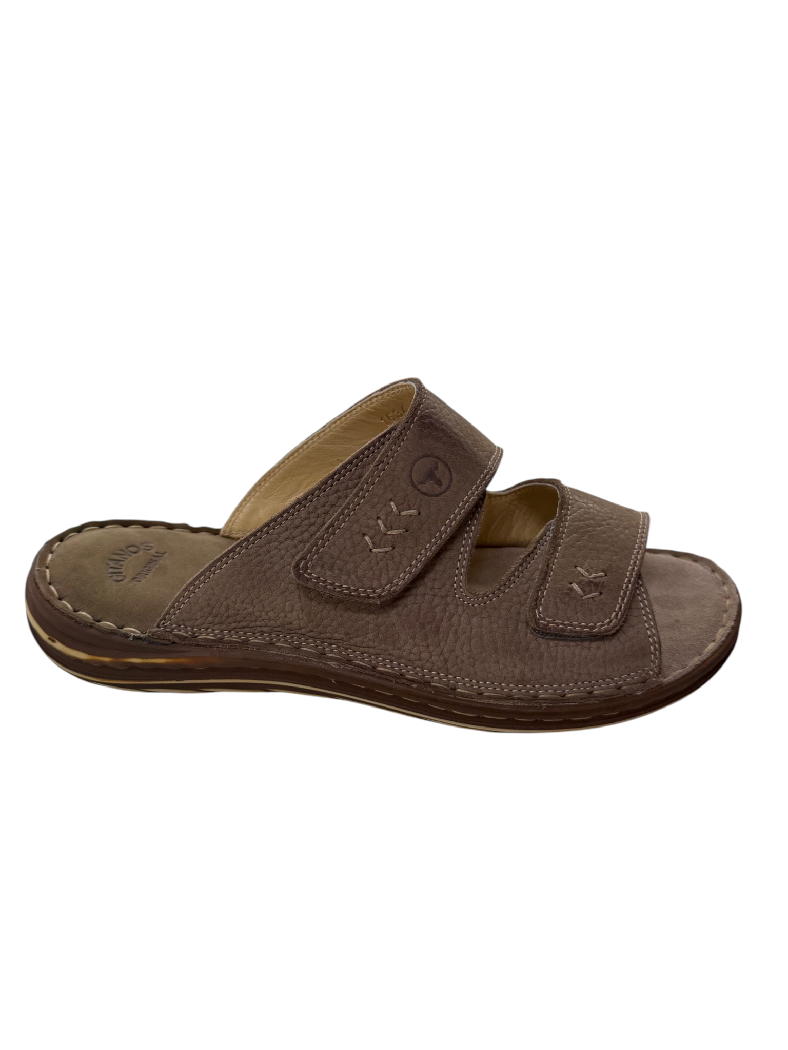 Papuci casual bărbați nisip din piele naturală cu arici