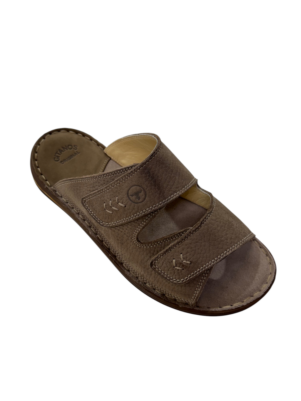 Papuci casual bărbați nisip din piele naturală cu arici