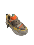 Pantofi sport damă din piele naturală bej/galben/portocaliu