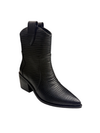 Ghete damă din piele naturală, negru croco