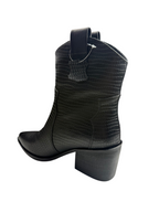 Ghete damă din piele naturală, negru croco
