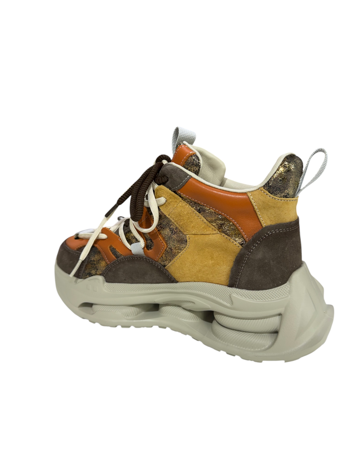 Adidași Damă Casual cu Talpă Groasă – Maro, Muștar & Portocaliu