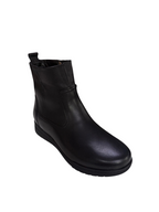 Ghete damă din piele naturală cu blană naturală de oaie – negre