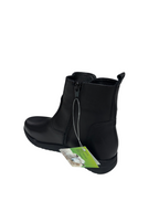 Ghete damă din piele naturală cu blană naturală de oaie – negre