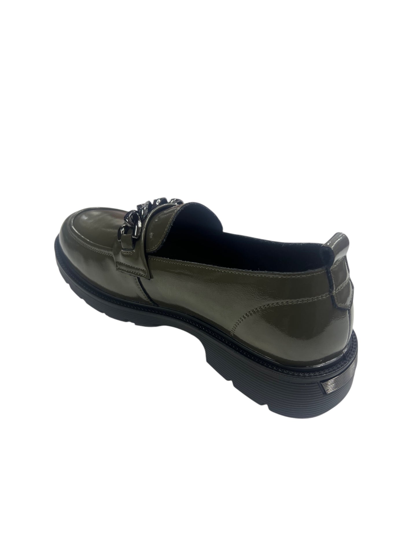 Pantofi casual dama din piele naturala, Kaki,  6536