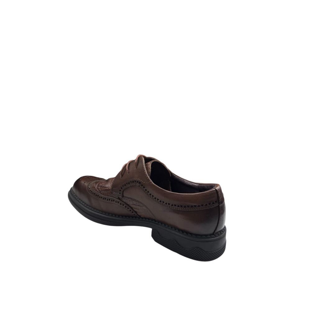 Pantofi Bărbați Maro din Piele Naturală – Design Clasic cu Perforații