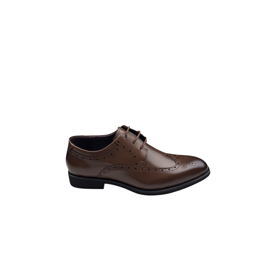 Pantofi eleganți bărbați din piele naturală maro – Design clasic brogue