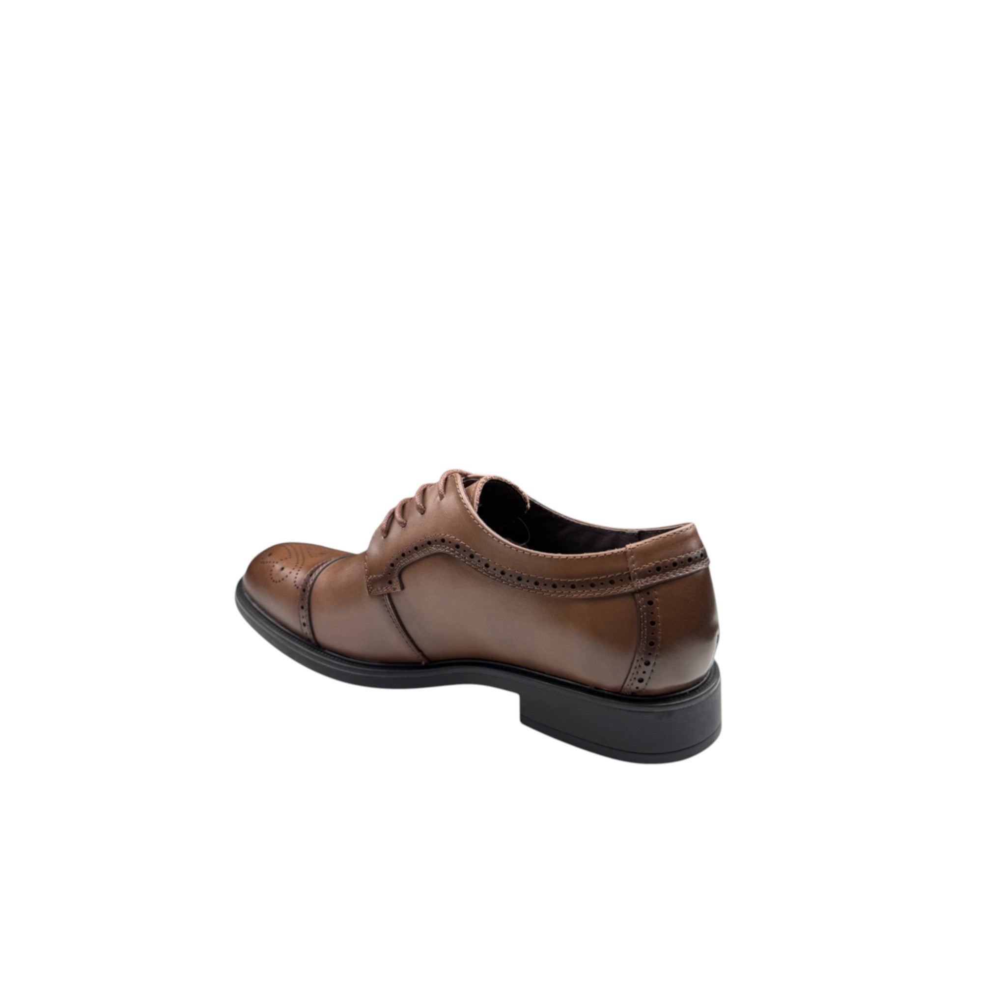 Pantofi eleganți bărbați din piele naturală maro – Design Oxford cu vârf perforat