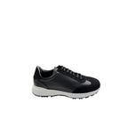 Pantofi sport bărbați negri din piele naturală cu talpă albă