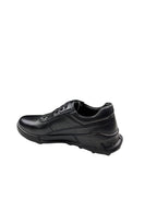 Adidași sport bărbați negri din piele naturală cu talpă confortabilă