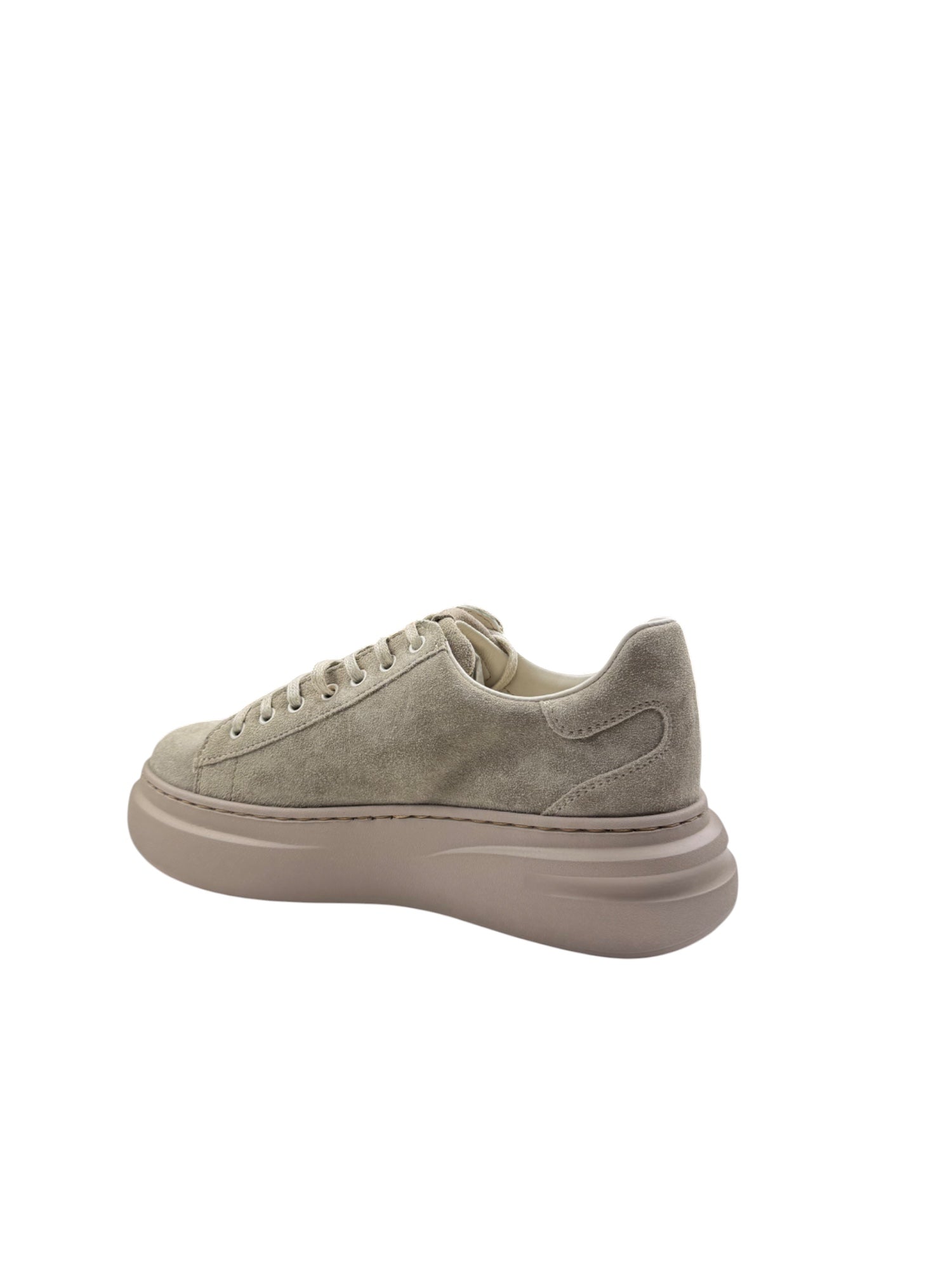 Pantofi sport damă bej din piele naturală cu talpă groasă