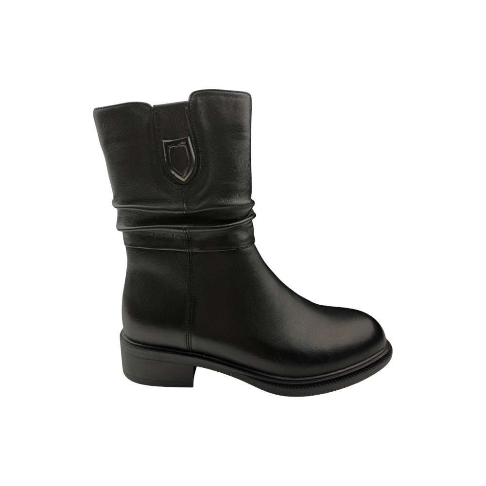 Cizme scurte damă din piele naturală negre – stil clasic și versatilitate