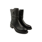 Cizme scurte damă din piele naturală negre – stil clasic și versatilitate