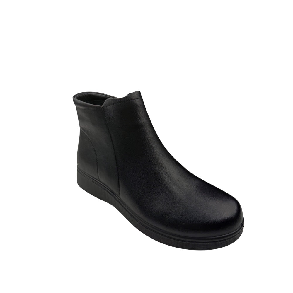 Ghete damă negre din piele naturală cu talpă joasă – confort și simplitate